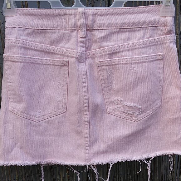 PacSun Women's Pale Pink Distressed Mini Skirt - 24 (XS-XXS) - See Measurements - Picture 12 of 15